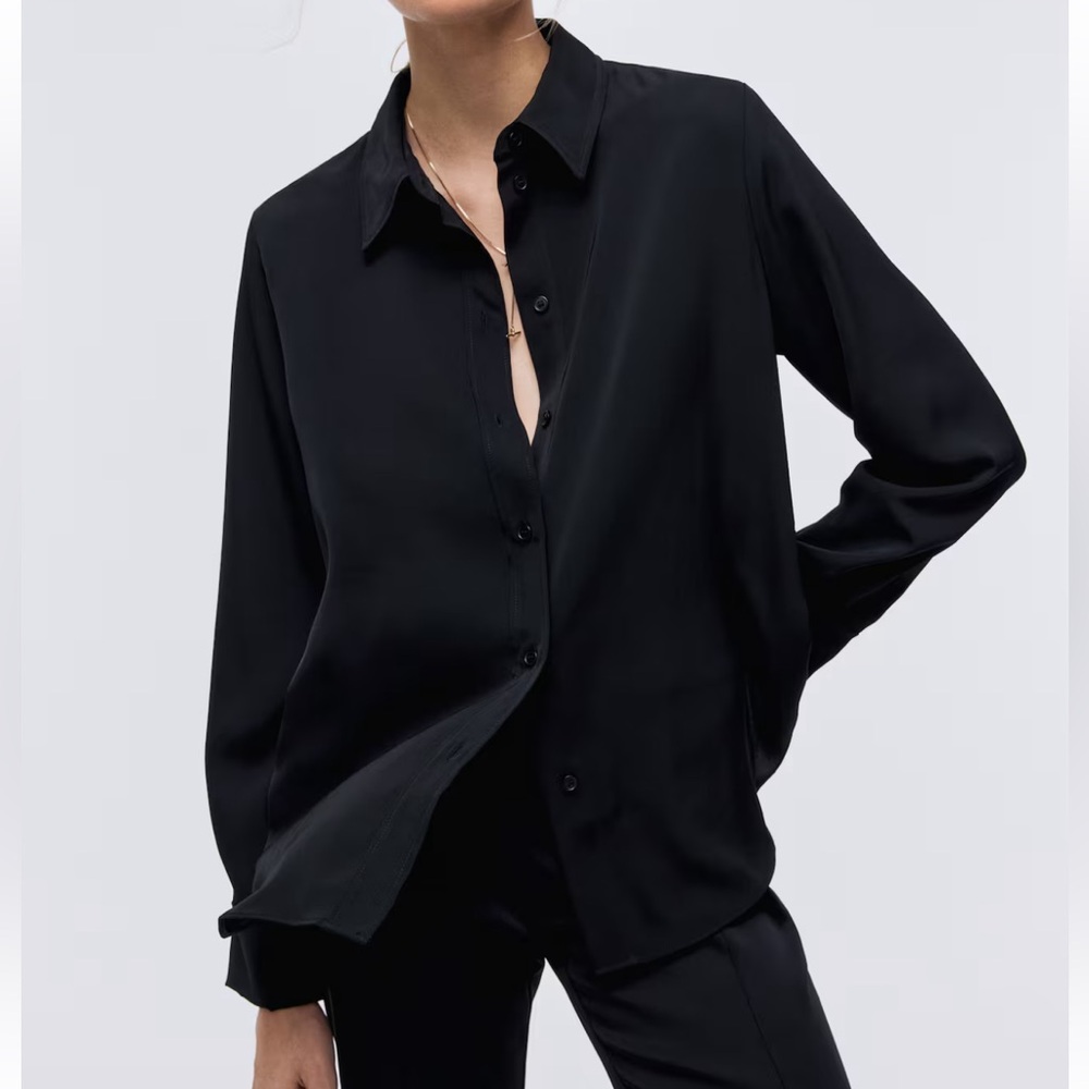 H&M Black Button-Up Shirt